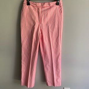 Brooks Brothers Pink White Striped Ankle Pants